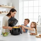 NineShield KB‑6001M panorámaablakos forrólevegős fritőz / Airfryer 8L – automatikus keverés, 1.500W