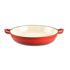 Perfect Home Zománcozott Öntöttvas serpenyő - szeletsütő lábas fedővel 30 cm piros