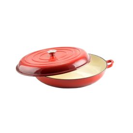   Perfect Home Zománcozott Öntöttvas Szeletsütő Lábos Fedővel 40 cm – Piros