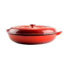 Perfect Home Zománcozott Öntöttvas Szeletsütő Lábos Fedővel 40 cm – Piros