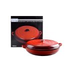 Perfect Home Zománcozott Öntöttvas Szeletsütő Lábos Fedővel 40 cm – Piros