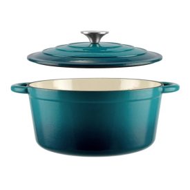   Perfect Home zománcozott öntöttvas lábas 28,5 cm, 6L türkizkék