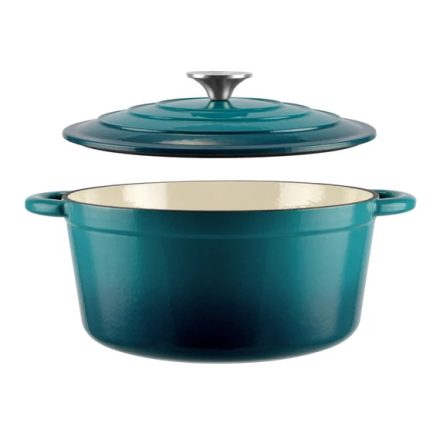 Perfect Home zománcozott öntöttvas lábas 28,5 cm, 6L türkizkék