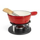 Perfect Home Zománcozott öntöttvas Fondue szett ~1,8 liter piros