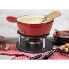 Perfect Home Zománcozott öntöttvas Fondue szett ~1,8 liter piros