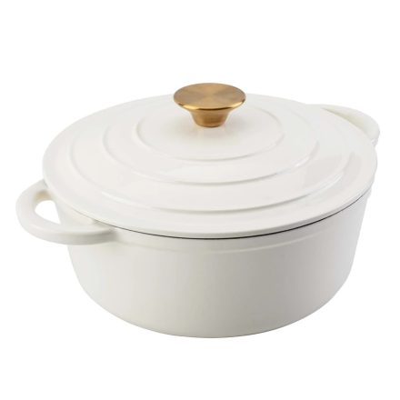 Perfect Home Zománcozott öntöttvas lábas, 24 cm, 3.6 L – fehér