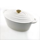 Perfect Home Zománcozott öntöttvas kacsasütő, ovális, 30 cm, 4.2 L – fehér