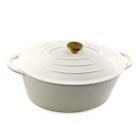 Perfect Home Zománcozott öntöttvas kacsasütő, ovális, 30 cm, 4.2 L – fehér
