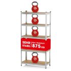 EasyMaxx Magas Teherbírású Polc 5 Fapolccal