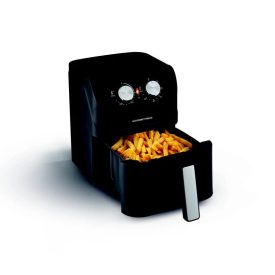   GOURMETMAXX Forrólevegős fritőz/ Airfryer mechanikus matt fekete 4L 1400W 