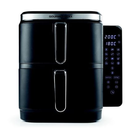 GOURMETMAXX Forrólevegős fritőz/ Airfryer Kétkamrás Függőleges 2x5L 2800W 