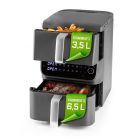 GOURMETMAXX Forrólevegős fritőz/ Airfryer Kétkamrás Függőleges 3,5 + 6,5 liter 