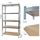 Fém állvány 5 polccal – 175 kg/polc teherbírás (180 x 90 x 40 cm)