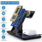 3 az 1‑ben Qi gyors vezeték nélküli töltőállomás – 15W (Apple Watch, AirPods, iPhone kompatibilis)