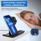 3 az 1‑ben Qi gyors vezeték nélküli töltőállomás – 15W (Apple Watch, AirPods, iPhone kompatibilis)