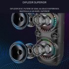 Hordozható Bluetooth hangszóró – 8 colos dupla hangszóró, karaoke mikrofon, erős hangzás, LED fények, hosszú üzemidő