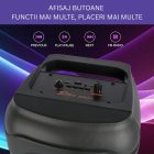 Hordozható Bluetooth hangszóró – 8 colos dupla hangszóró, karaoke mikrofon, erős hangzás, LED fények, hosszú üzemidő