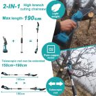 Kerti metszőolló és mini láncfűrész szett – 2 db 48V-os akkumulátorral, 2,13 m teleszkópos karral