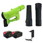 Akkumulátoros lombfúvó – 3500W, 12.000 RPM, 2 akkumulátorral, 2.3 m³/perc légárammal, fekete/zöld színben