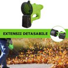 Akkumulátoros lombfúvó – 3500W, 12.000 RPM, 2 akkumulátorral, 2.3 m³/perc légárammal, fekete/zöld színben