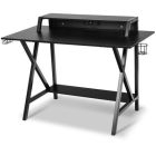 Gamer asztal monitorpolccal és fejhallgató‑tartóval – 120×58×90 cm