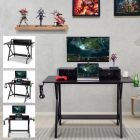 Gamer asztal monitorpolccal és fejhallgató‑tartóval – 120×58×90 cm